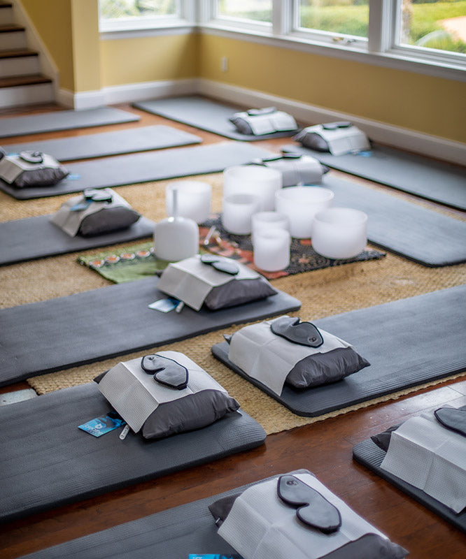Image of an event setup for a breathwork class